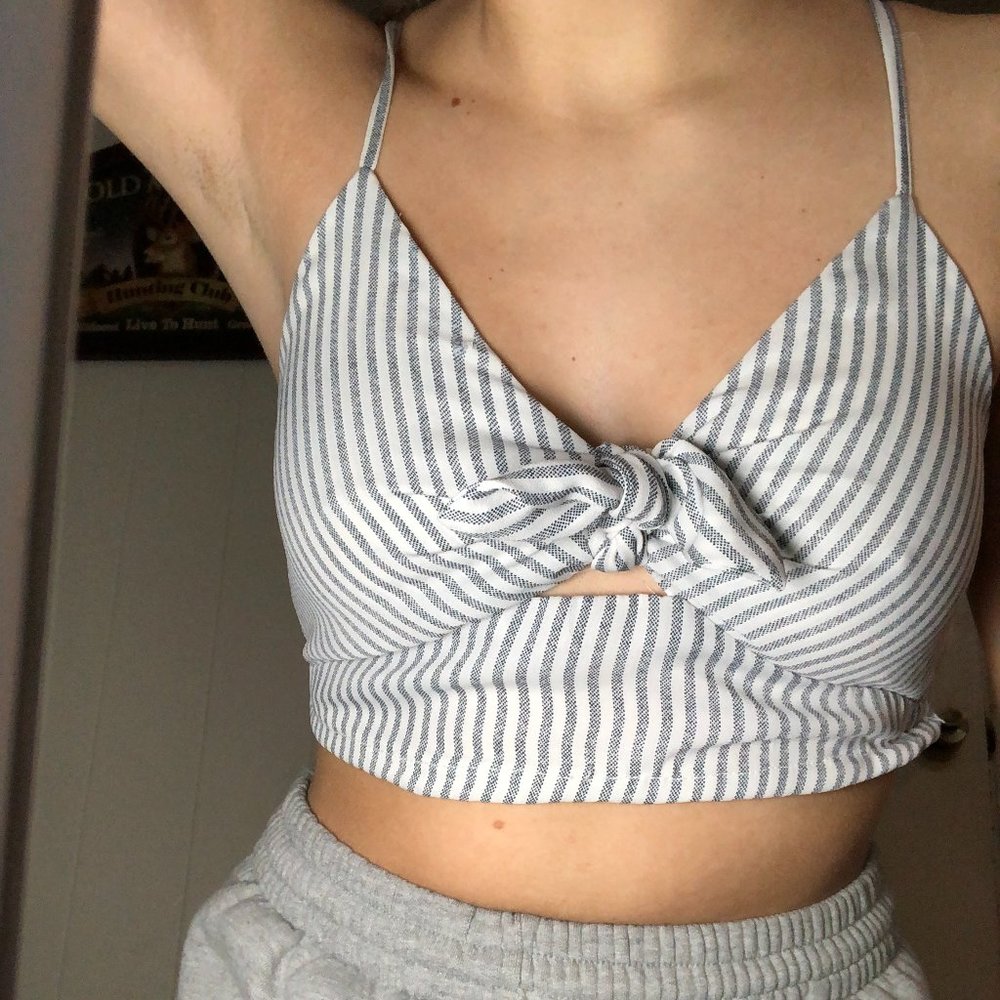 Striped Tied Crop Top